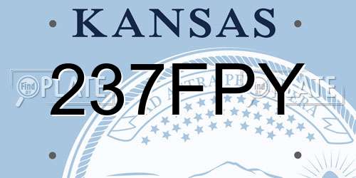 237FPY Kansas License Plate
