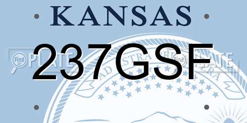 237GSF Kansas License Plate