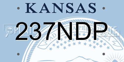237NDP Kansas License Plate