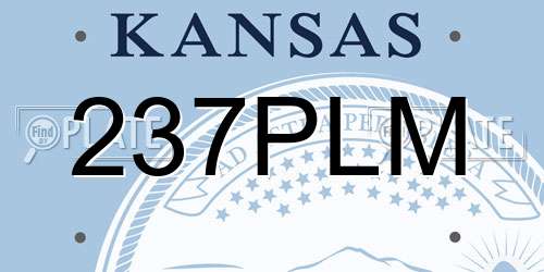 237PLM Kansas License Plate