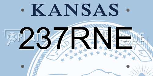 237RNE Kansas License Plate