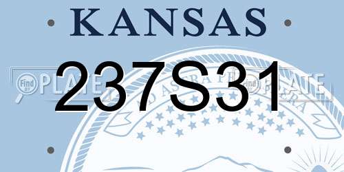 237S31 Kansas License Plate