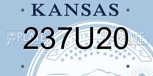 237U20 Kansas License Plate