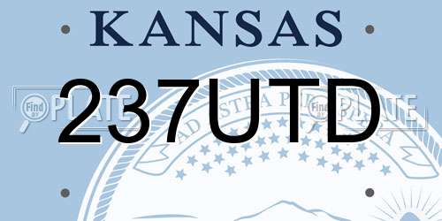 237UTD Kansas License Plate