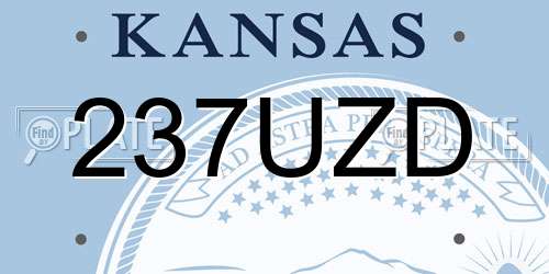 237UZD Kansas License Plate