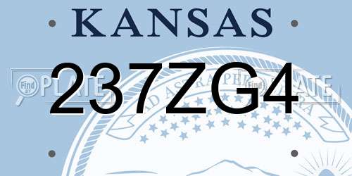 237ZG4 Kansas License Plate
