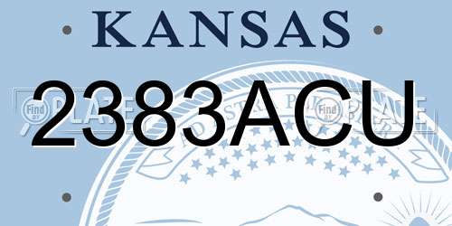 2383ACU Kansas License Plate