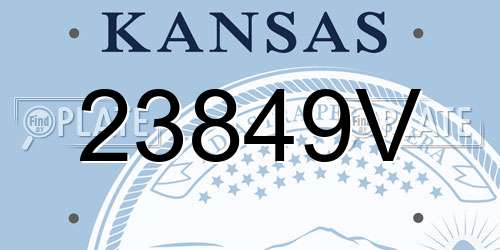 23849V Kansas License Plate