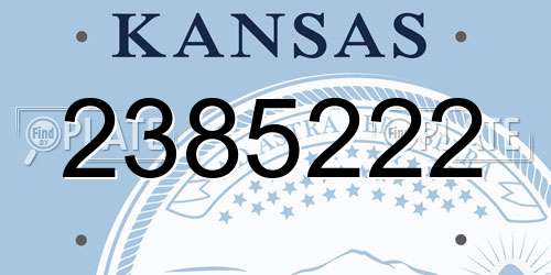 2385222 Kansas License Plate