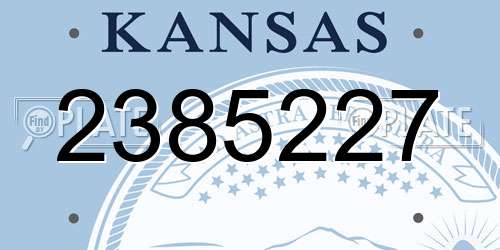 2385227 Kansas License Plate