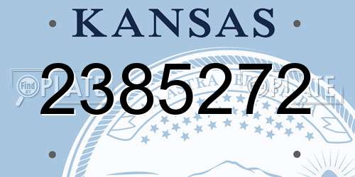 2385272 Kansas License Plate