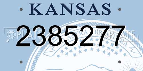2385277 Kansas License Plate