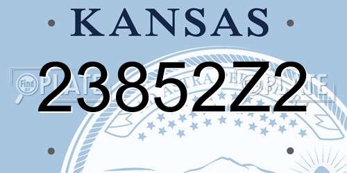 23852Z2 Kansas License Plate