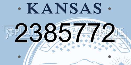 2385772 Kansas License Plate
