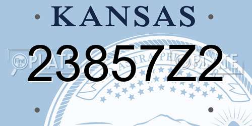 23857Z2 Kansas License Plate