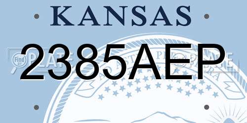 2385AEP Kansas License Plate