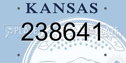 238641 Kansas License Plate