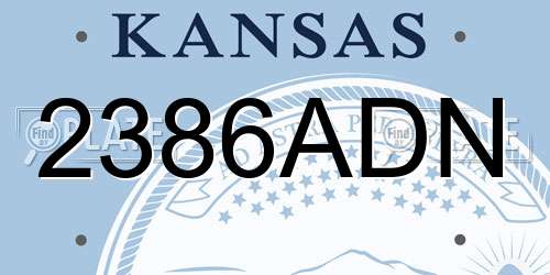 2386ADN Kansas License Plate