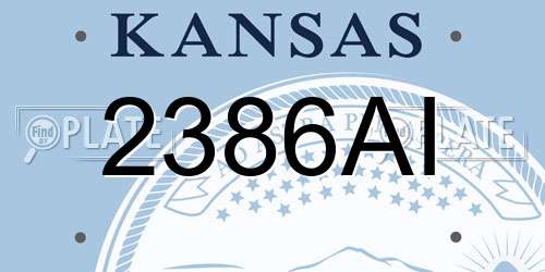 2386AI Kansas License Plate