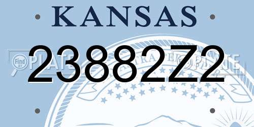 23882Z2 Kansas License Plate