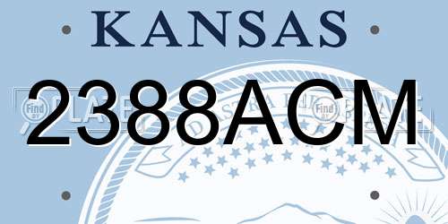 2388ACM Kansas License Plate