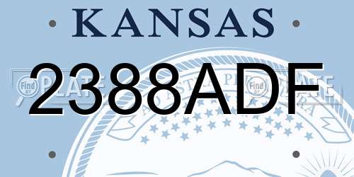 2388ADF Kansas License Plate