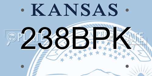 238BPK Kansas License Plate