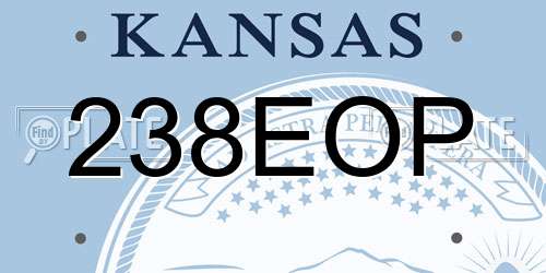 238EOP Kansas License Plate