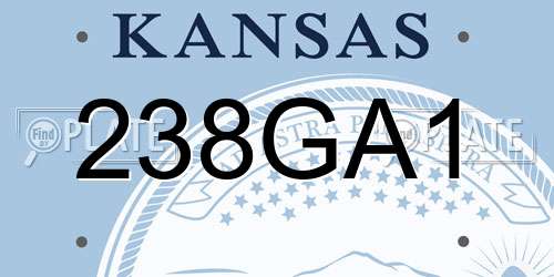 238GA1 Kansas License Plate