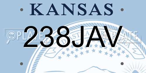 238JAV Kansas License Plate