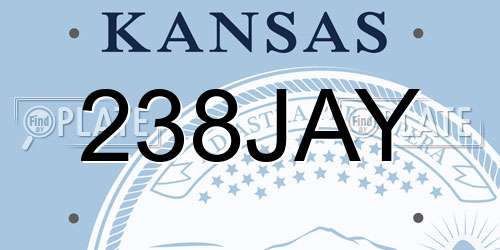 238JAY Kansas License Plate