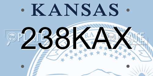 238KAX Kansas License Plate