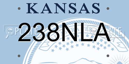 238NLA Kansas License Plate