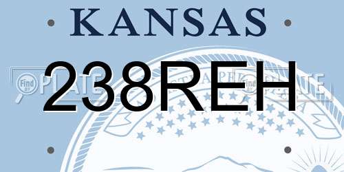 238REH Kansas License Plate