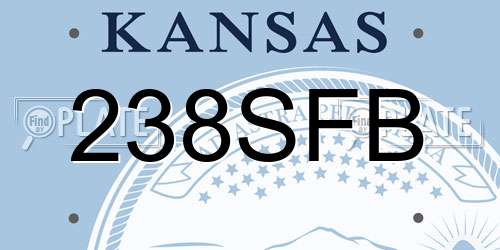 238SFB Kansas License Plate