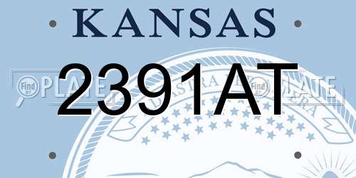 2391AT Kansas License Plate