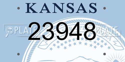 23948 Kansas License Plate