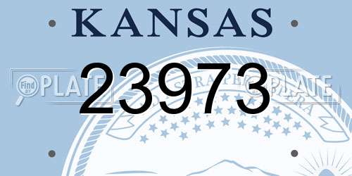 23973 Kansas License Plate