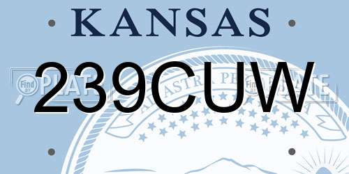 239CUW Kansas License Plate