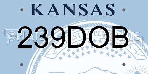 239DOB Kansas License Plate