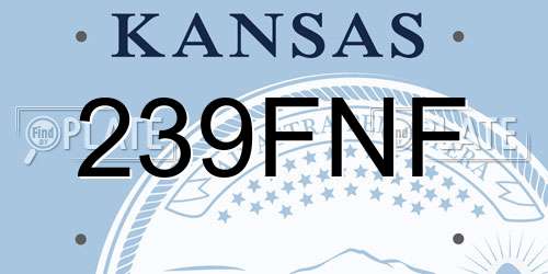 239FNF Kansas License Plate