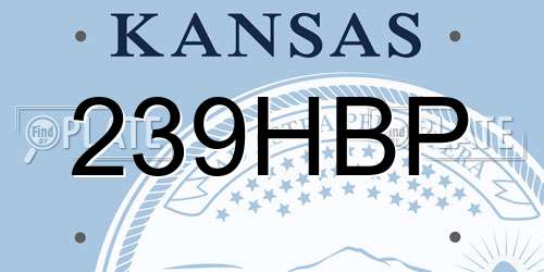 239HBP Kansas License Plate