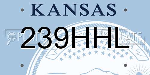 239HHL Kansas License Plate