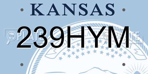 239HYM Kansas License Plate