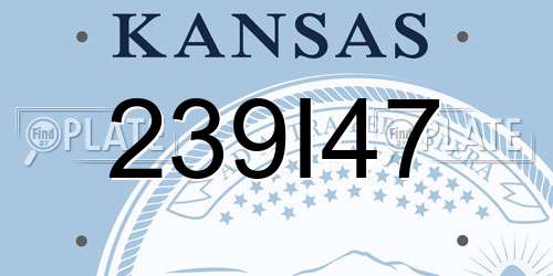 239I47 Kansas License Plate