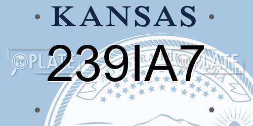 239IA7 Kansas License Plate