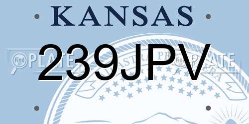 239JPV Kansas License Plate
