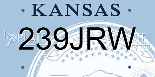 239JRW Kansas License Plate