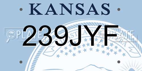 239JYF Kansas License Plate