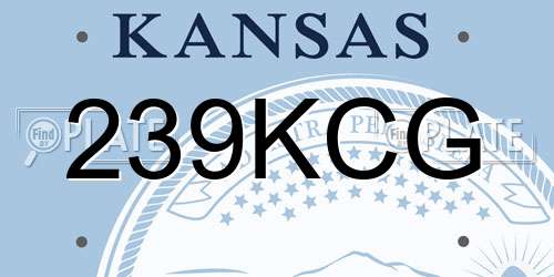 239KCG Kansas License Plate